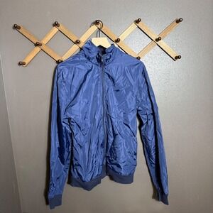 American Apparel Mens Navy Blue Nylon Full Zip Windbreaker Track Jacket Large